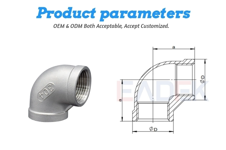 Stainless Steel 90 Degree Elbows Female Thread