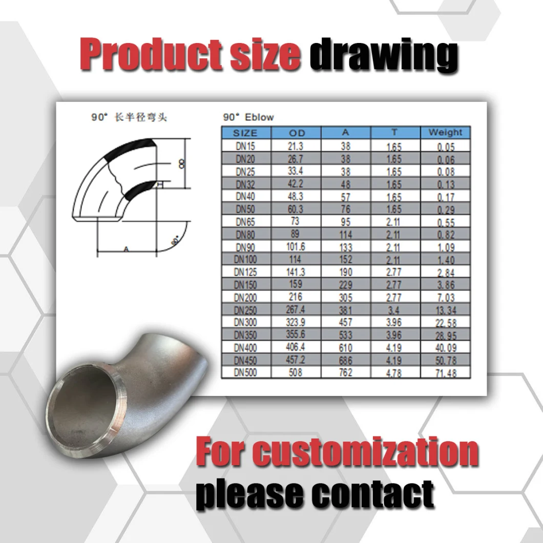 Stainless Steel ASTM ASME Butt Welded Industrial Lr Smls Sch10s/Sch40s Pn10/16 Schedule Pipe Tube Elbow Tee Reducer Cross Cap Stub End Flange Seamless Fittings